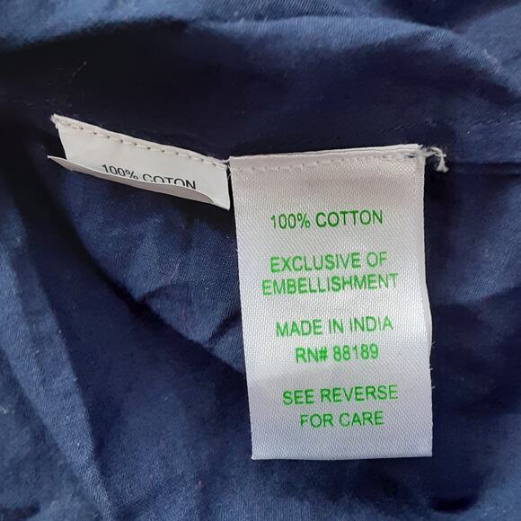 Lilly Pulitzer Sarasota Tunic Top Navy Blue Beaded Soutache Embroidered Womens S - Picture 9 of 14